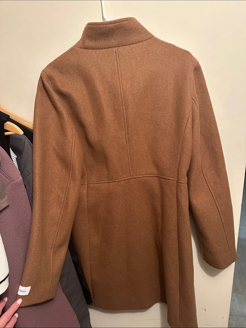 Gorgeous Calvin Klein Camel Single-Breasted Wool Coat - Picture 4 of 4